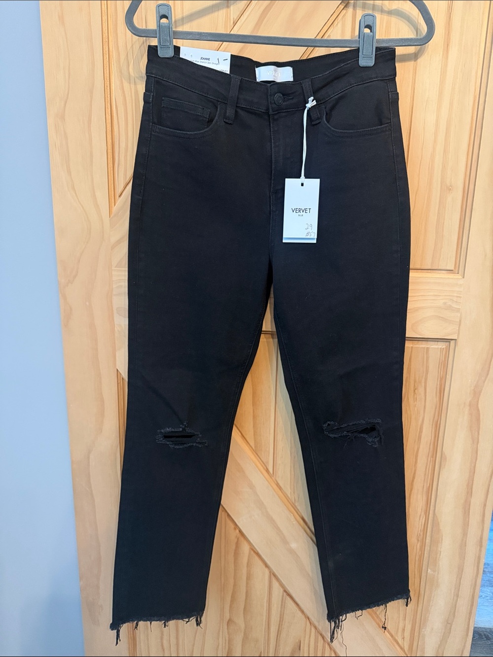 Vervet Blue Women's Black Distressed High-Rise Jeans